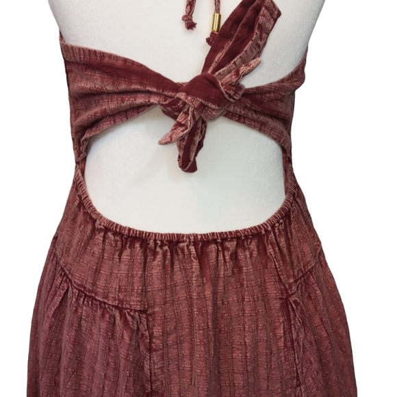 Free People Boho Mind Over Matter Midi Dress in Burnt Sienna Size Medium - Picture 12 of 16